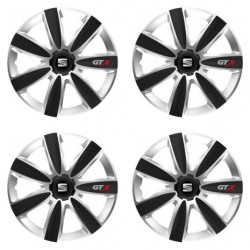 Puklice pre Seat 14 GTX CARBON silver/black