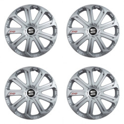 Puklice pre Seat 15 Evo silver