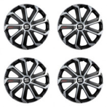 Puklice pre Seat 15 Evo black&silver