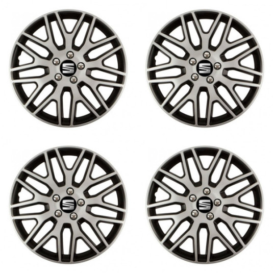 Puklice pre Seat 15 Dakar NC silver and black