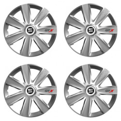 Puklice pre Seat 15 GTX CARBON silver