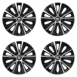 Puklice pre Seat 15 RAPIDE silver and black