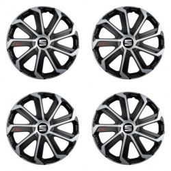 Puklice pre Seat 16 Evo black&silver