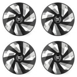 Puklice pre Seat 16 Vector RC black and silver