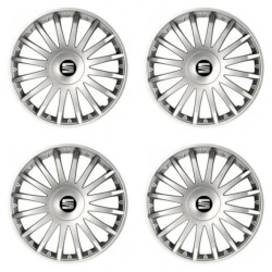 Puklice pre Seat 16 CRYSTAL silver