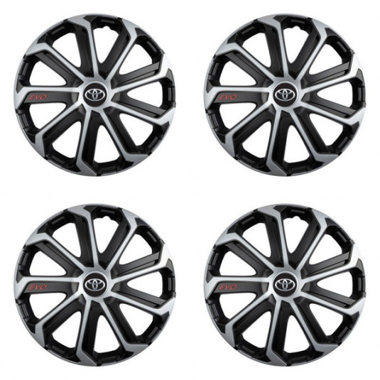 Puklice pre Toyota 16 Evo black&silver