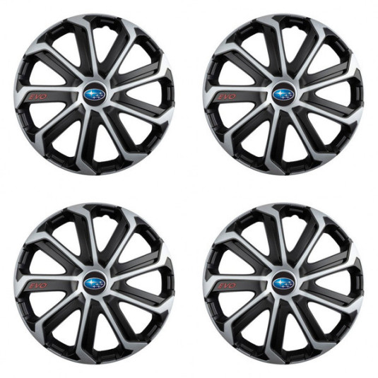 Puklice pre Subaru 15 Evo black&silver