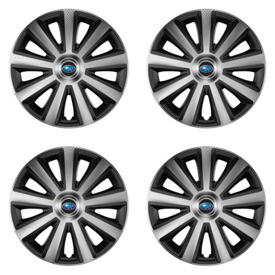 Puklice pre Subaru 15 Aviator carbon silver&black
