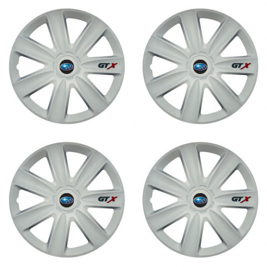 Puklice pre Subaru 16 GTX carbon white