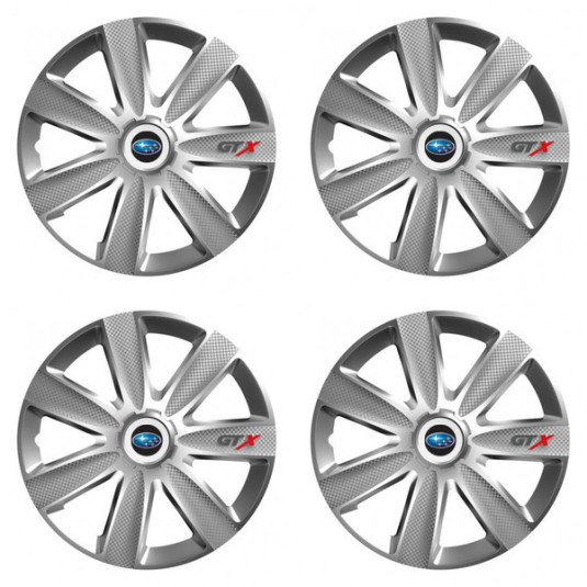 Puklice pre Subaru 16 GTX CARBON silver