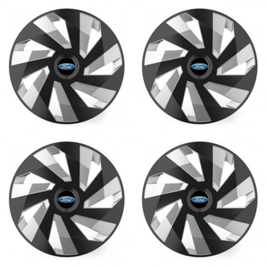 Puklice pre Ford 14 Vector RC black and silver