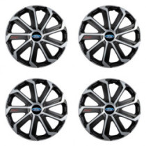 Puklice pre Ford 15 Evo black&silver