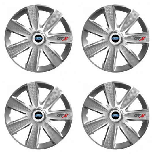 Puklice pre Ford 15 GTX CARBON silver