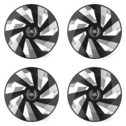 Puklice pre Land Rover 15 Vector RC black and silver