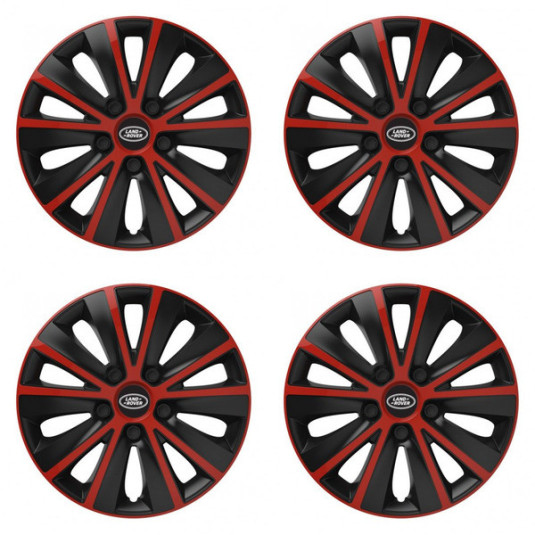 Puklice pre Land Rover 16 RAPIDE red and black