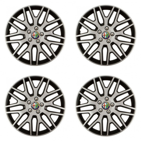 Puklice pre Alfa Romeo 14 Dakar NC silver and black