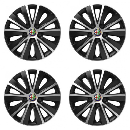 Puklice pre Alfa Romeo 14 RAPIDE silver and black