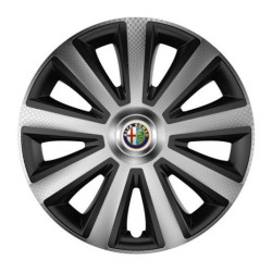 Puklice pre Alfa Romeo 16 Aviator carbon silver&black