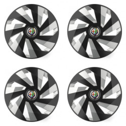 Puklice pre Alfa Romeo 16 Vector RC black and silver