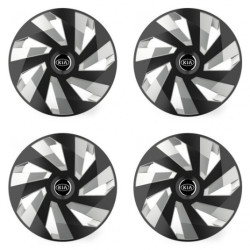 Puklice pre Kia (staršie logo) 15 Vector RC black and silver