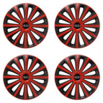 Puklice pre Kia (staršie logo) 15 TREND red and black