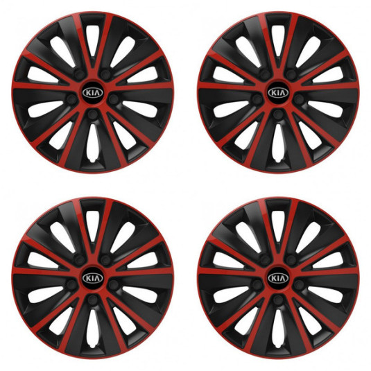 Puklice pre Kia (staršie logo) 16 RAPIDE red and black