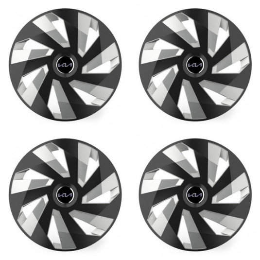 Puklice pre Kia (nové logo) 14 Vector RC black and silver