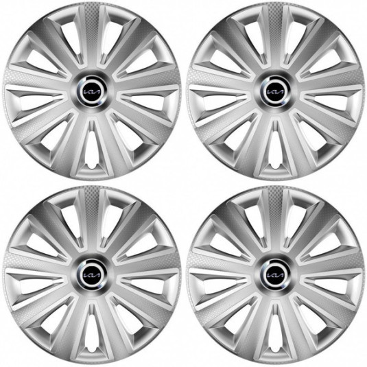 Puklice pre Kia (nové logo) 15 Aviator carbon silver