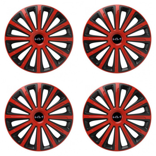 Puklice pre Kia (nové logo) 15 TREND red and black