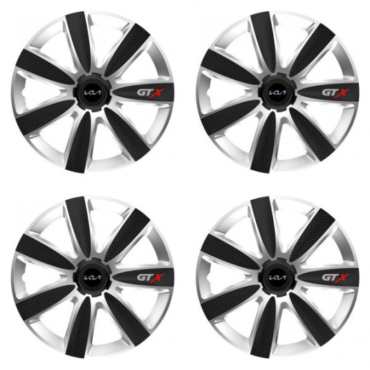 Puklice pre Kia (nové logo) 15 GTX CARBON silver/black