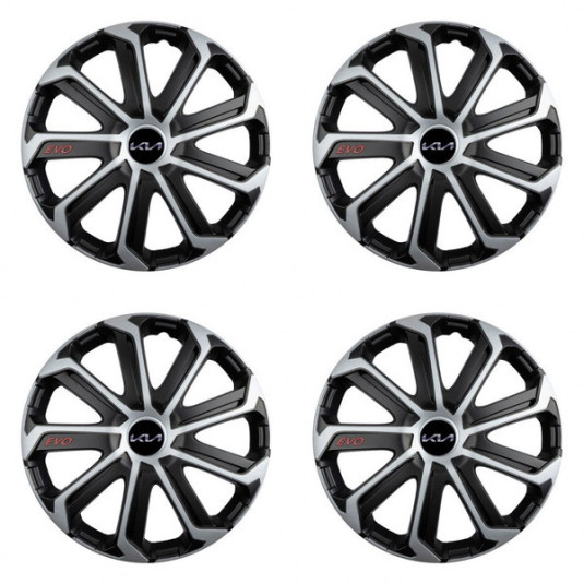 Puklice pre Kia (nové logo) 16 Evo black&silver