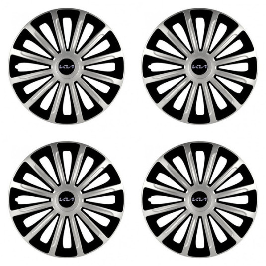 Puklice pre Kia (nové logo) 16 TREND silver and black