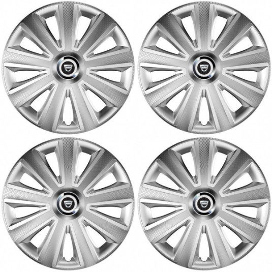 Puklice pre Dacia (staršie logo) 14 Aviator carbon RC silver