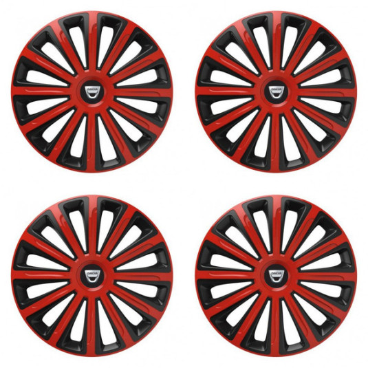 Puklice pre Dacia (staršie logo) 15 TREND red and black