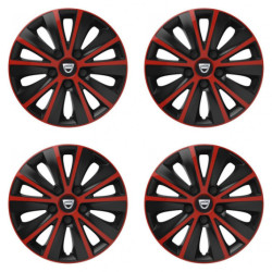 Puklice pre Dacia (staršie logo) 15 RAPIDE red and black