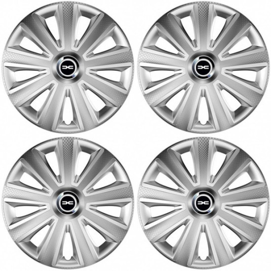 Puklice pre Dacia (nové logo) 14 Aviator carbon RC silver