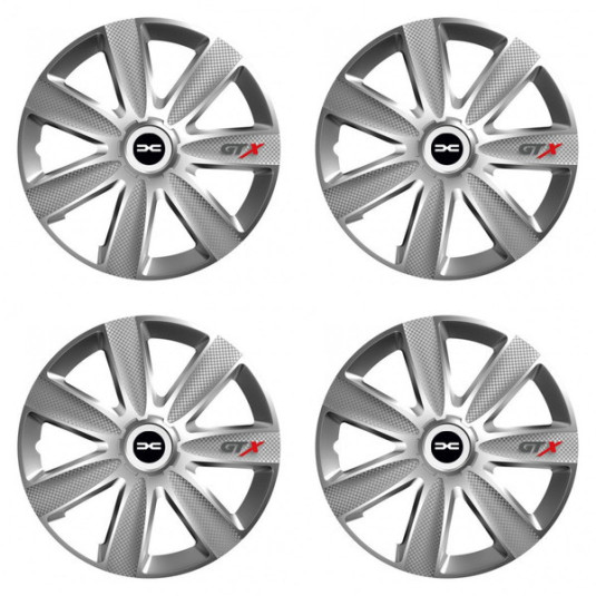 Puklice pre Dacia (nové logo) 15 GTX CARBON silver