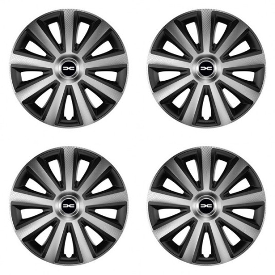Puklice pre Dacia (nové logo) 16 Aviator carbon silver&black