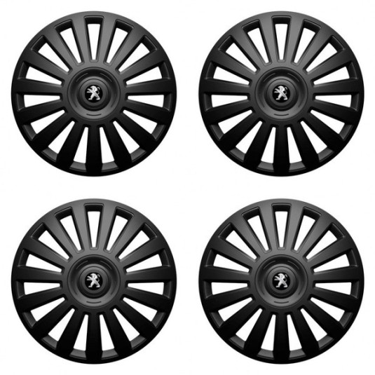 Puklice pre Peugeot (staršie logo) 14 Luxury black