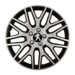Puklice pre Peugeot (staršie logo) 14 Dakar NC silver and black