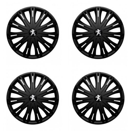 Puklice pre Peugeot (staršie logo) 14 SPARK BLACK1