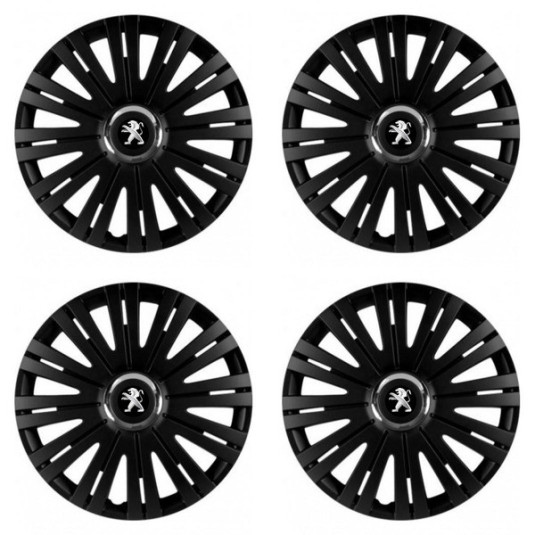 Puklice pre Peugeot (staršie logo) 14 ACTIVE RC BLACK