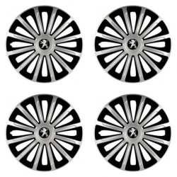 Puklice pre Peugeot (staršie logo) 15 TREND silver and black