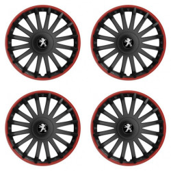 Puklice pre Peugeot (staršie logo) 15 CRYSTAL RO black