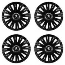 Puklice pre Peugeot (staršie logo) 15 ACTIVE RC BLACK