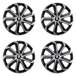 Puklice pre Peugeot (staršie logo) 16 Evo black&silver