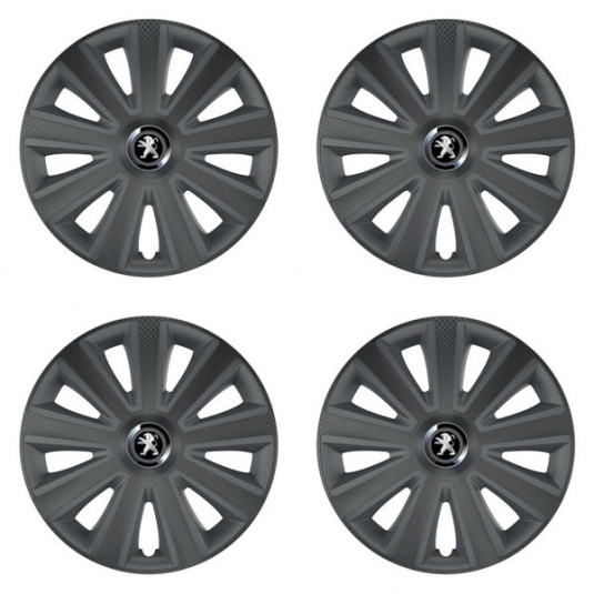 Puklice pre Peugeot (staršie logo) 16 Aviator carbon RC16 grafite