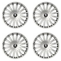 Puklice pre Peugeot (staršie logo) 16 CRYSTAL silver