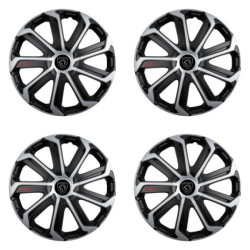 Puklice pre Peugeot (nové logo) 14 Evo black&silver