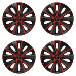 Puklice pre Peugeot (nové logo) 14 RAPIDE red and black